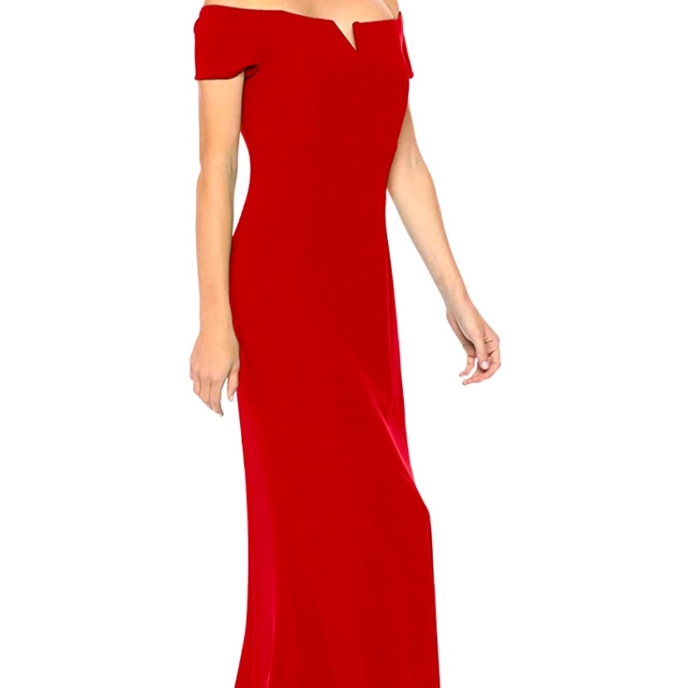 Calvin Klein Red Off the Shoulder Dress